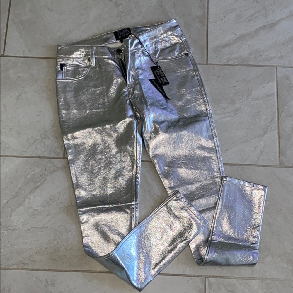 Silver metallic pants